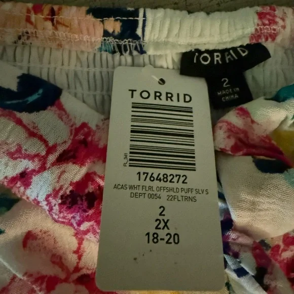 Torrid White Floral Off-Shoulder Dress - Picture 2 of 2